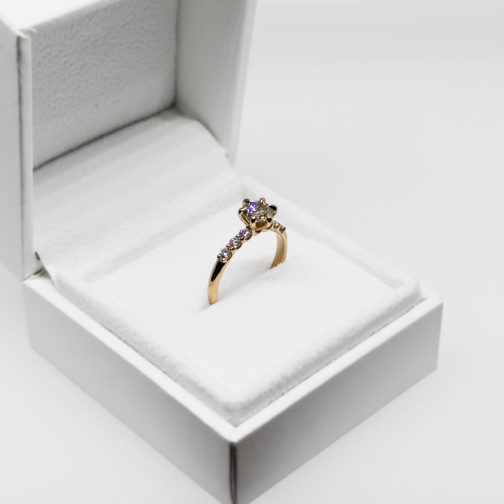 14k ruusukultainen 0,67ct Timanttisormus