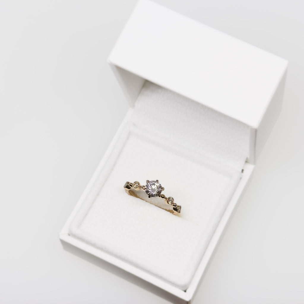 14k ruusukultainen 0,70ct Timanttisormus