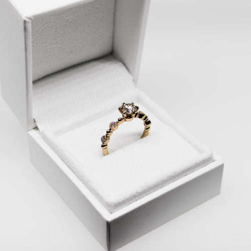 14k ruusukultainen 0,70ct Timanttisormus