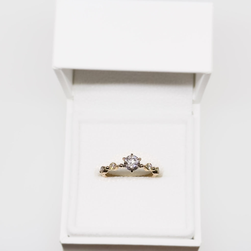 14k ruusukultainen 0,70ct Timanttisormus