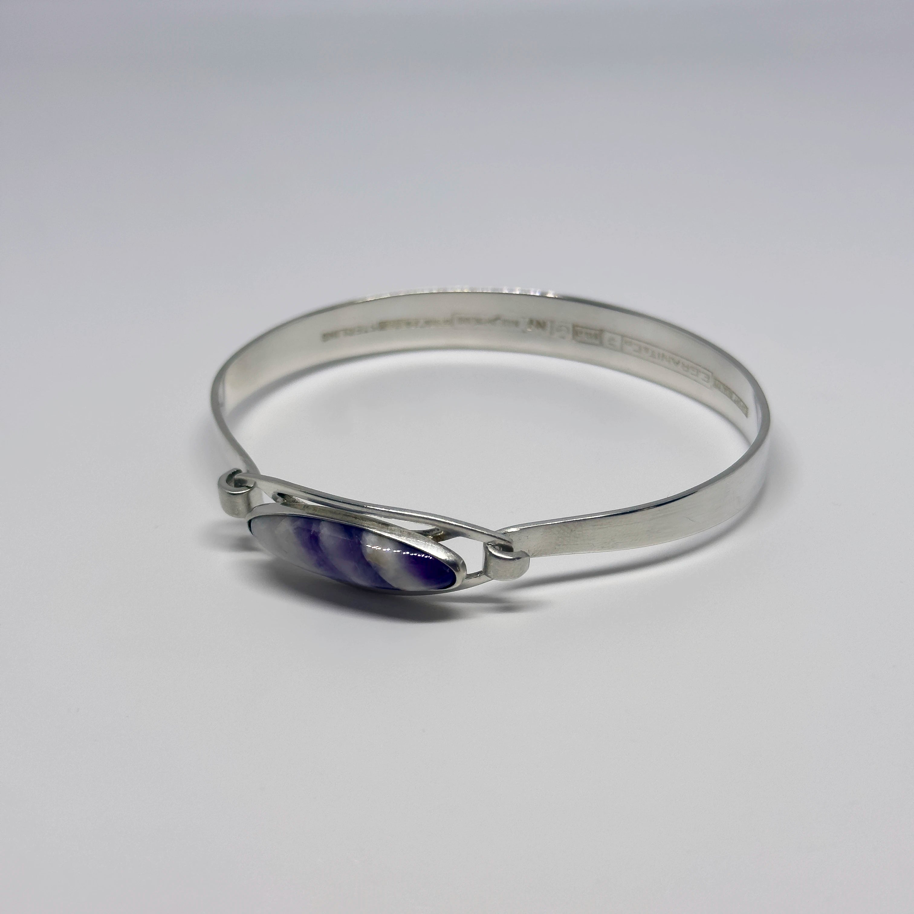 Erik Granit hopeinen Ametisti rannekoru