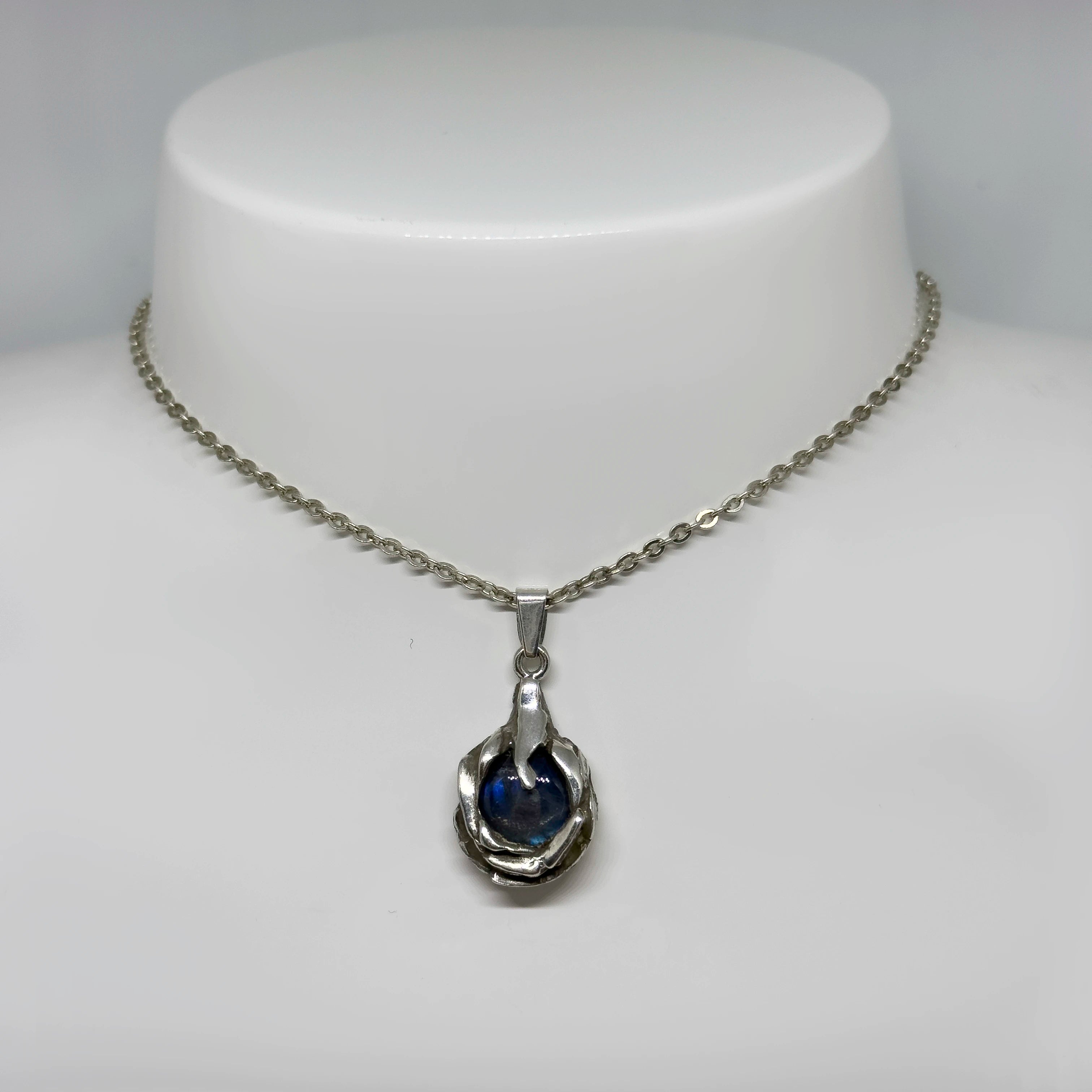 Salovaara hopeinen Spektroliitti riipus