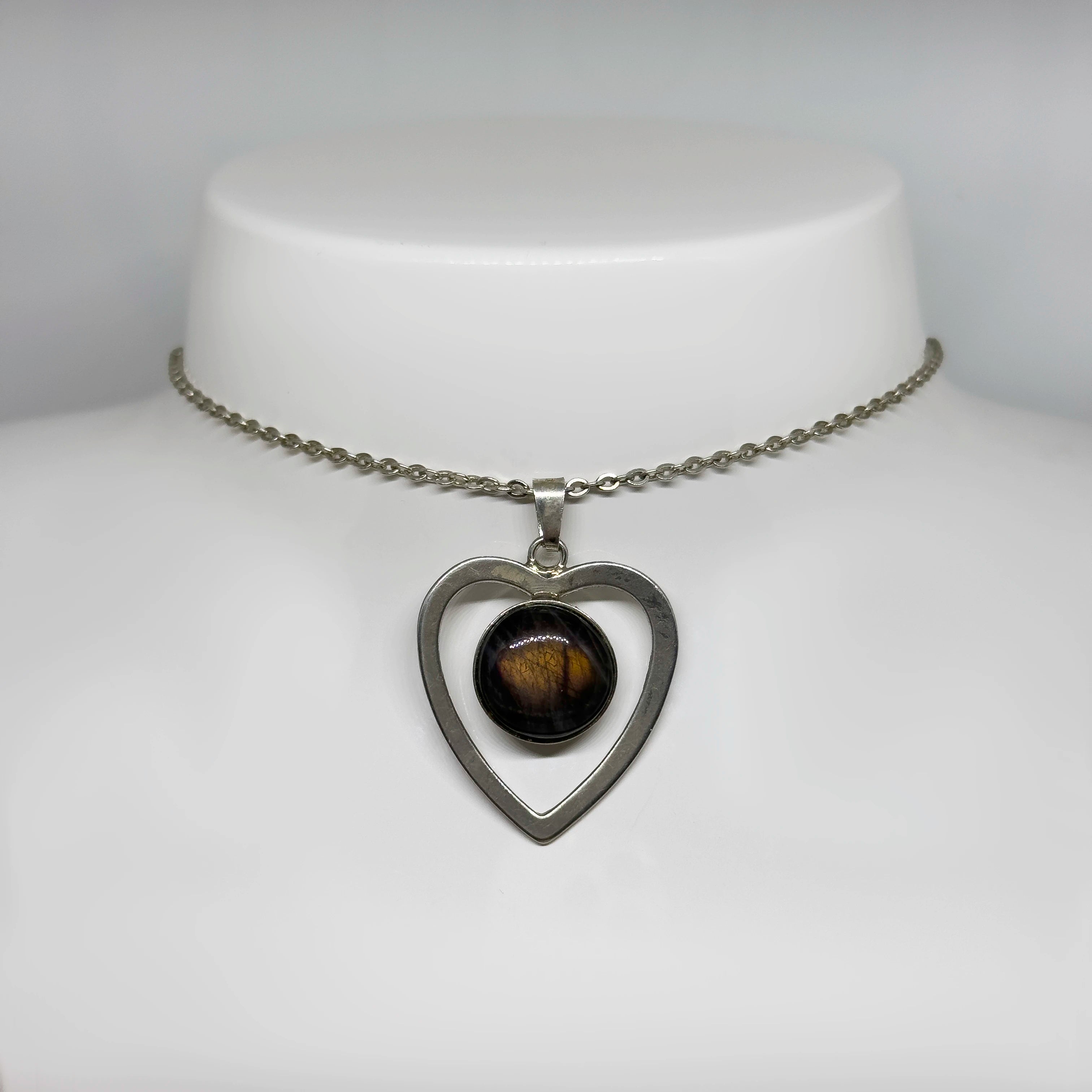 Kulta-Gabriel hopeinen Spektroliitti riipus