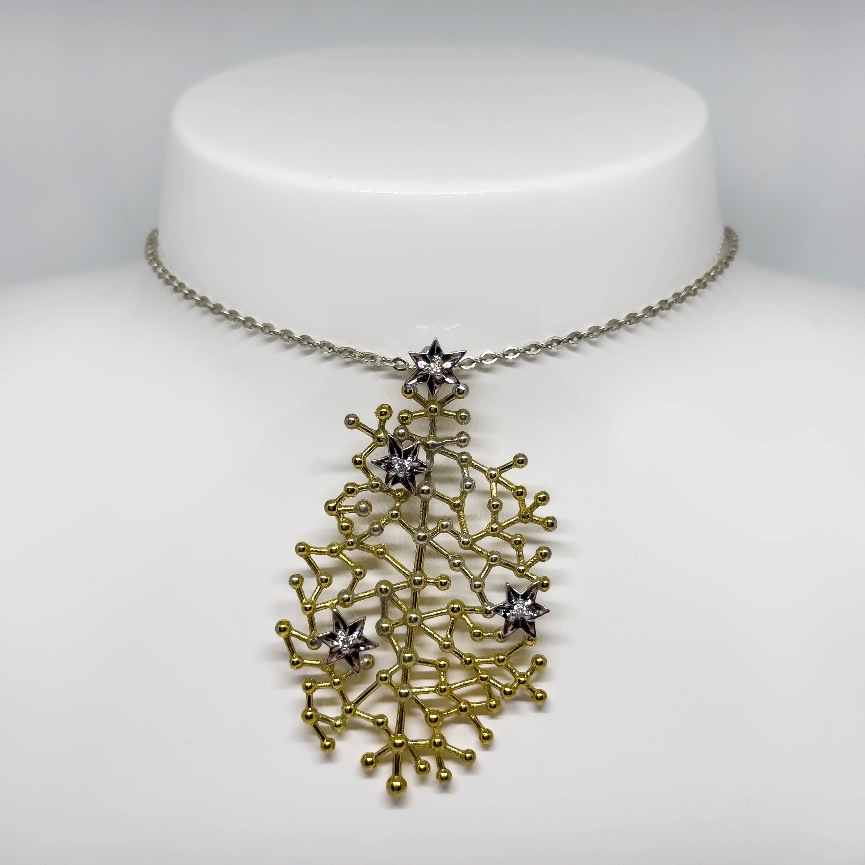 Tapio Wirkkala kullattu hopeinen Tähtitaivas riipus