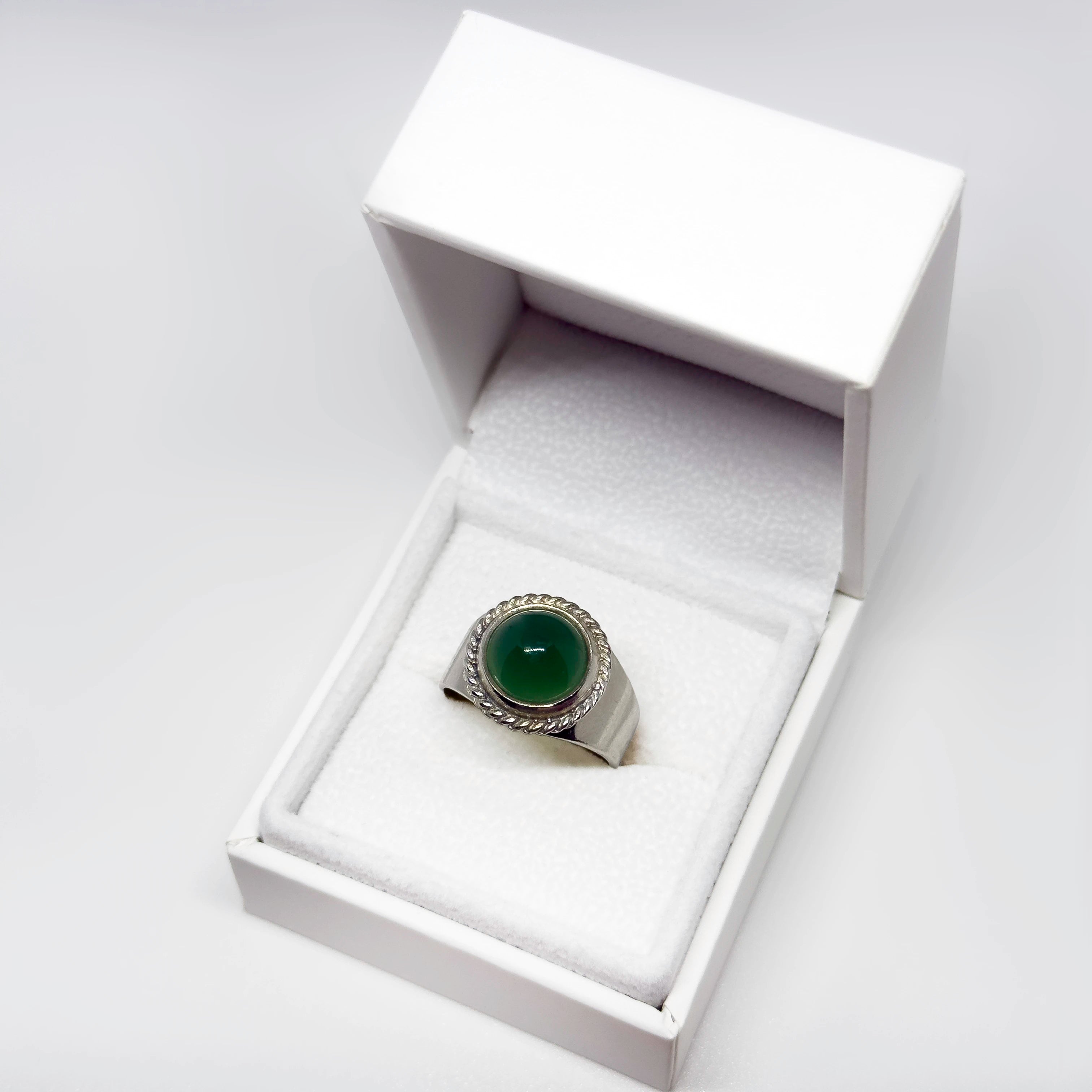 Salovaara hopeinen Aventuriini sormus, säädettävä