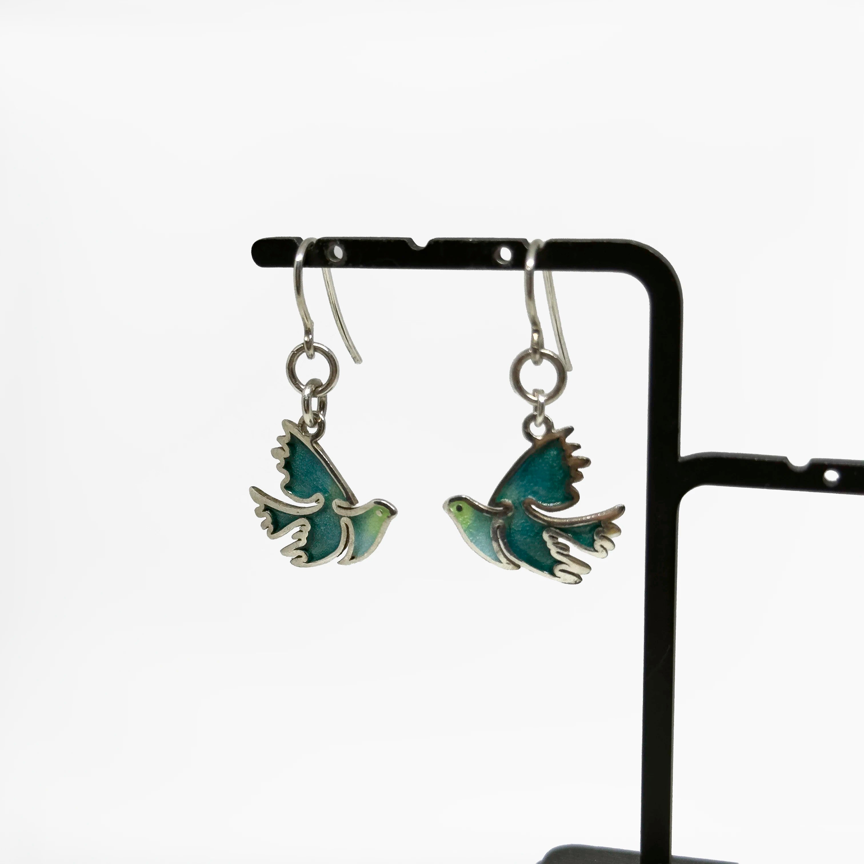 Hopeiset Emaloidut Pääsky korvakorut