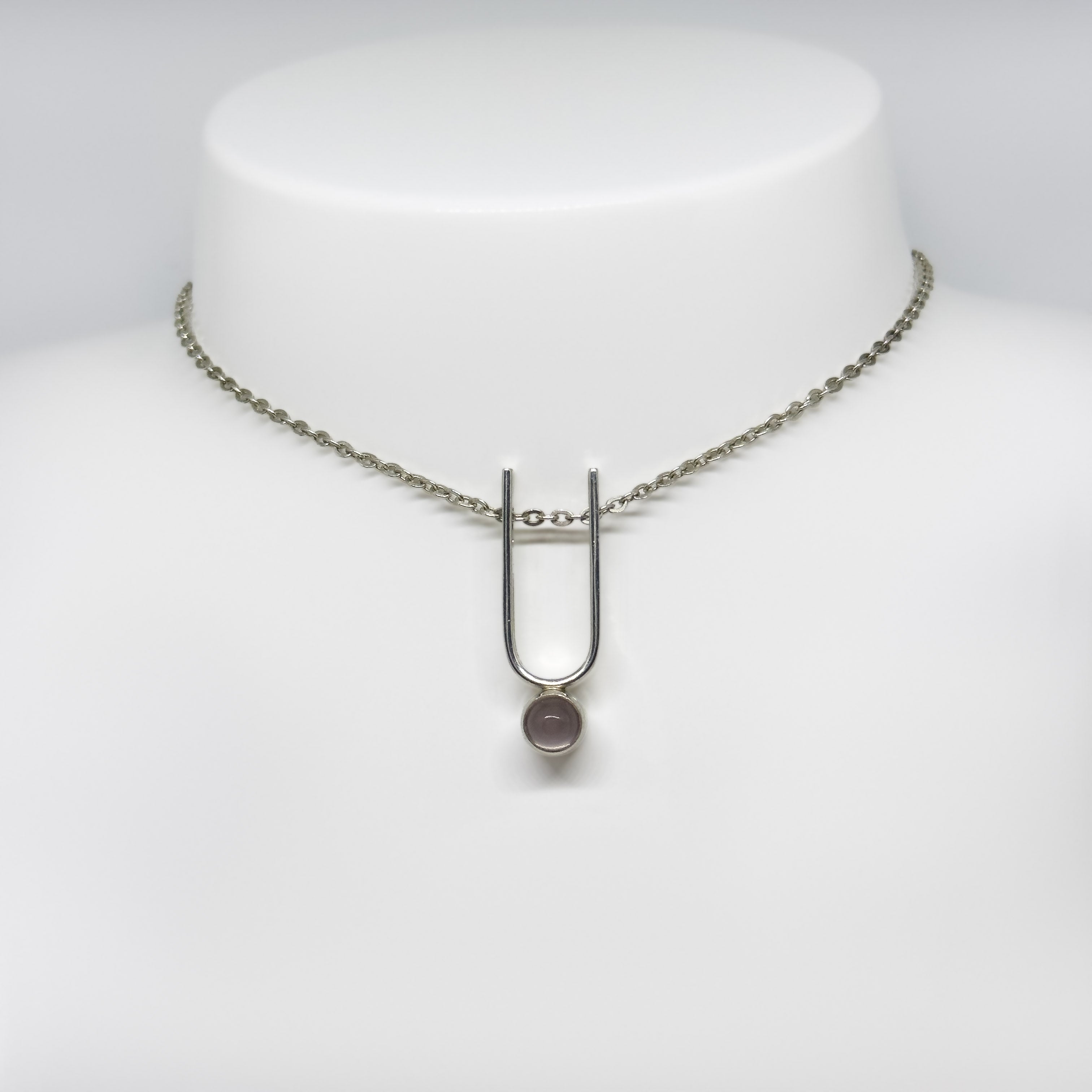 Elis Kauppi hopeinen Ruusukvartsi riipus