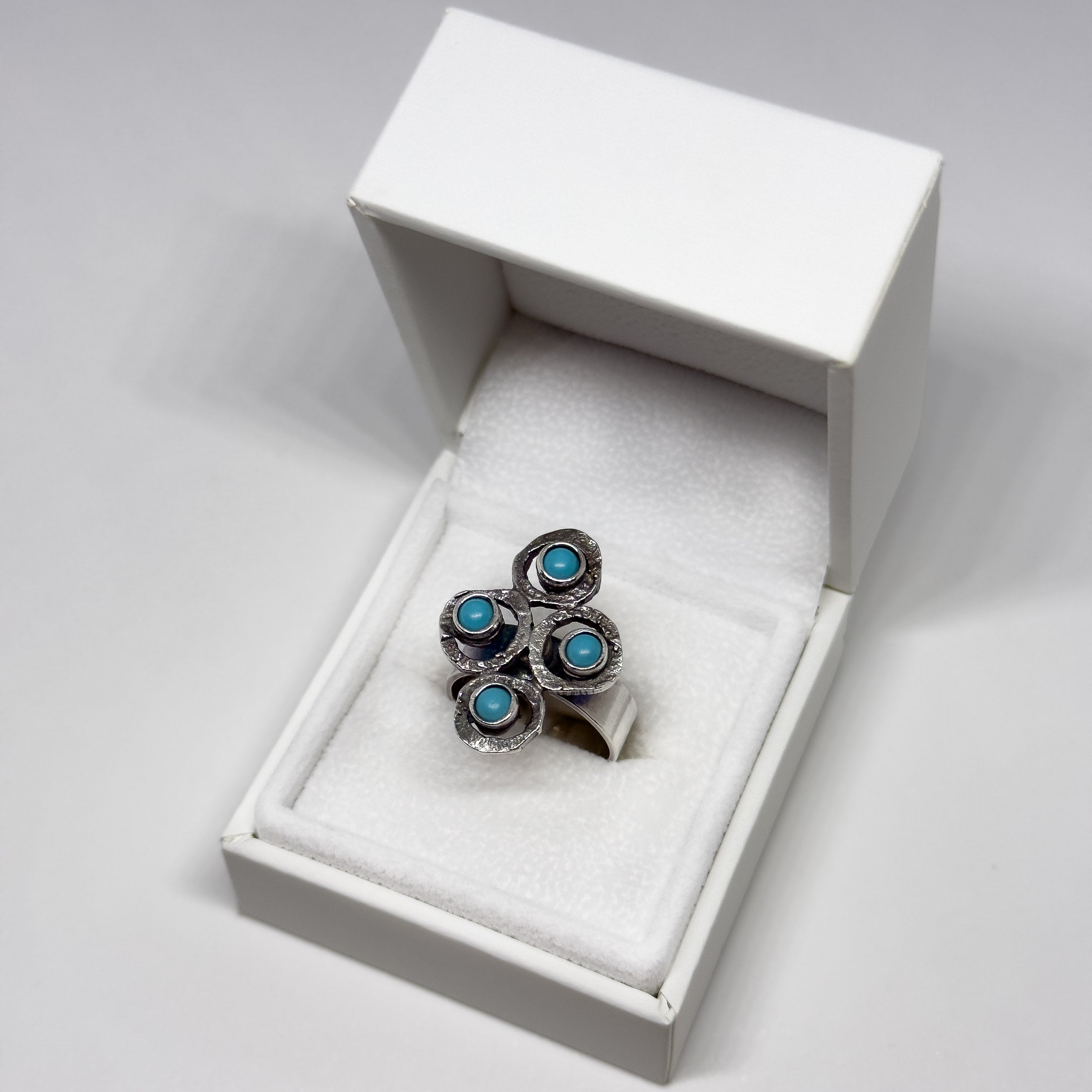 Salovaara hopeinen Turkoosi sormus, koko 16