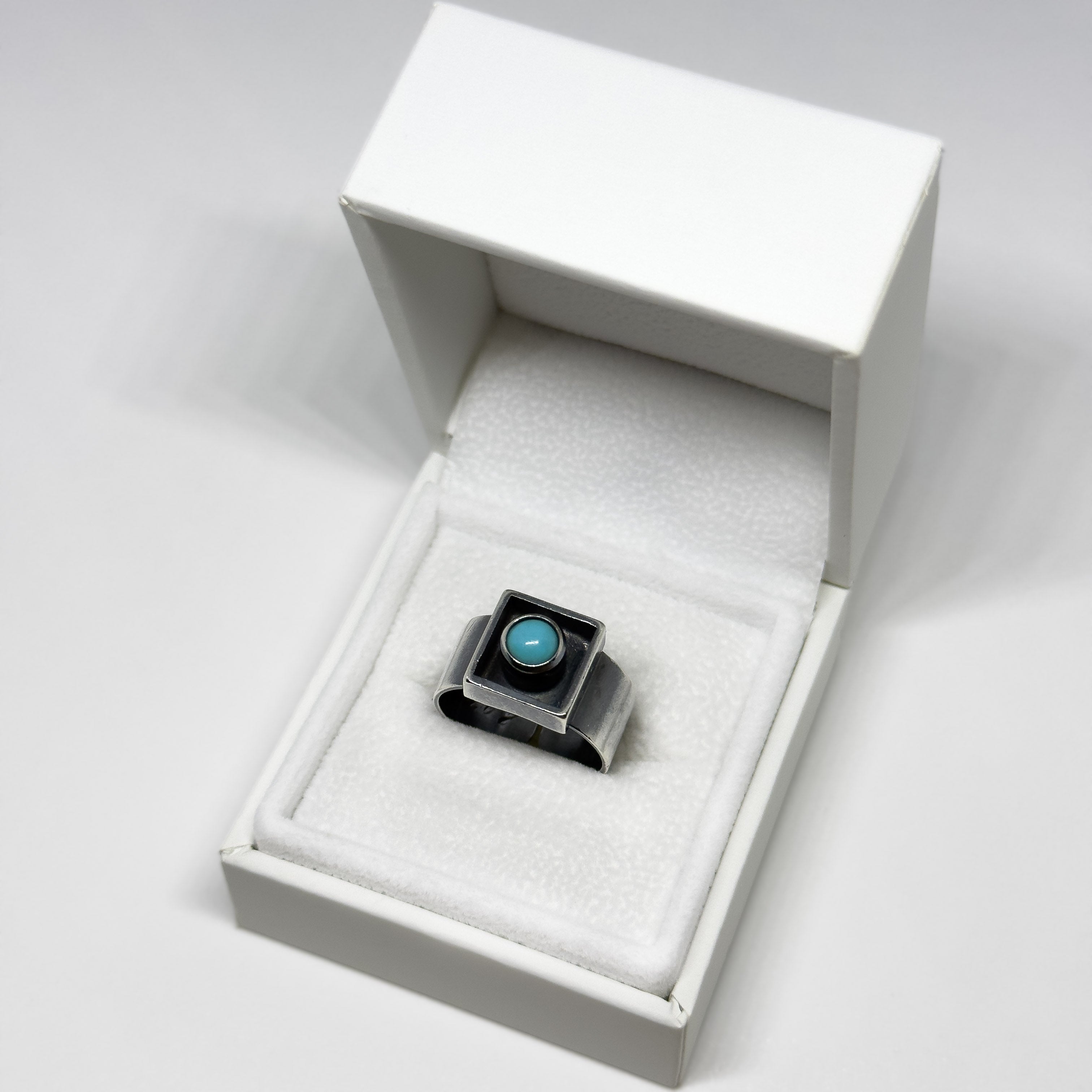 Salovaara hopeinen Turkoosi sormus, koko 17-