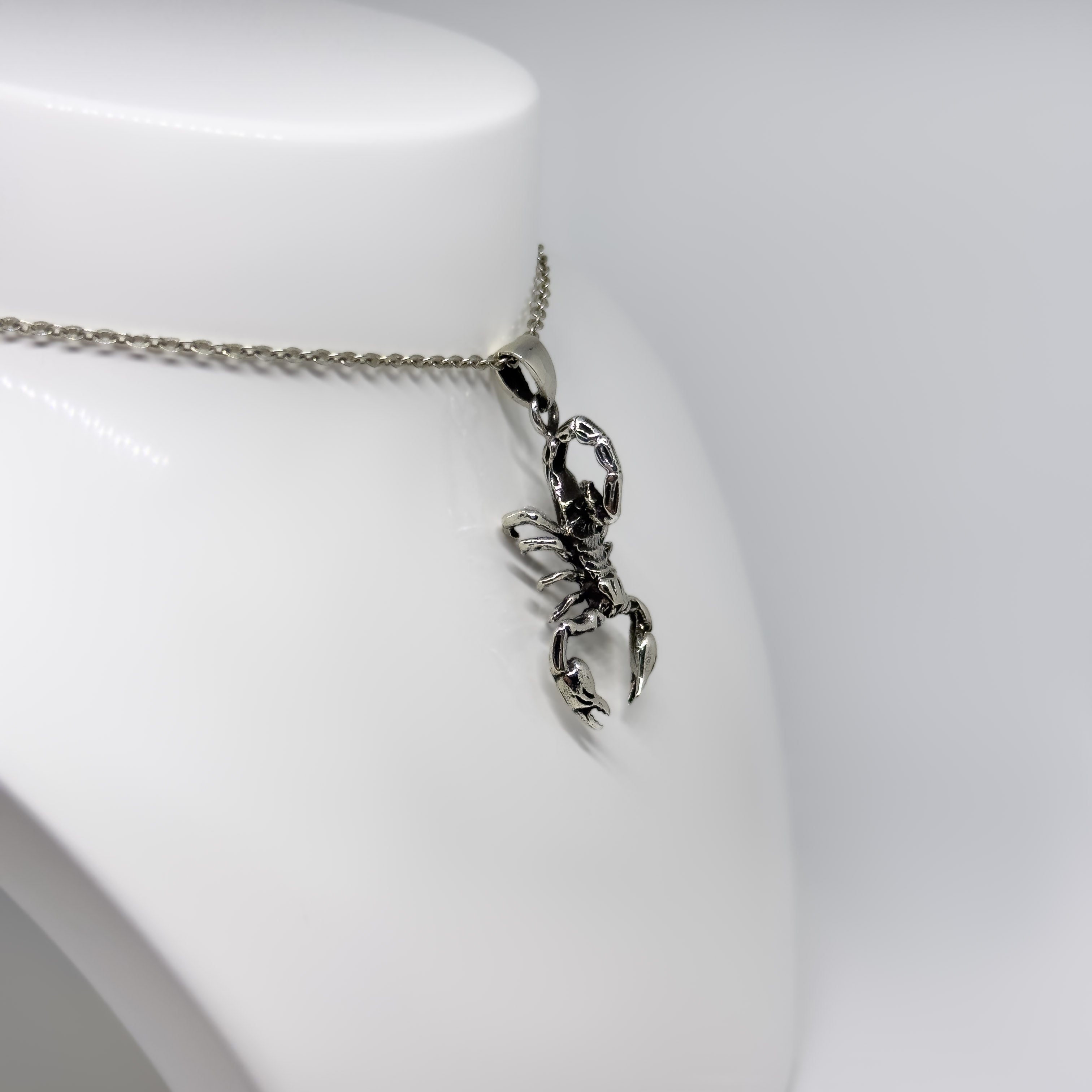 Hopeinen Skorpioni riipus