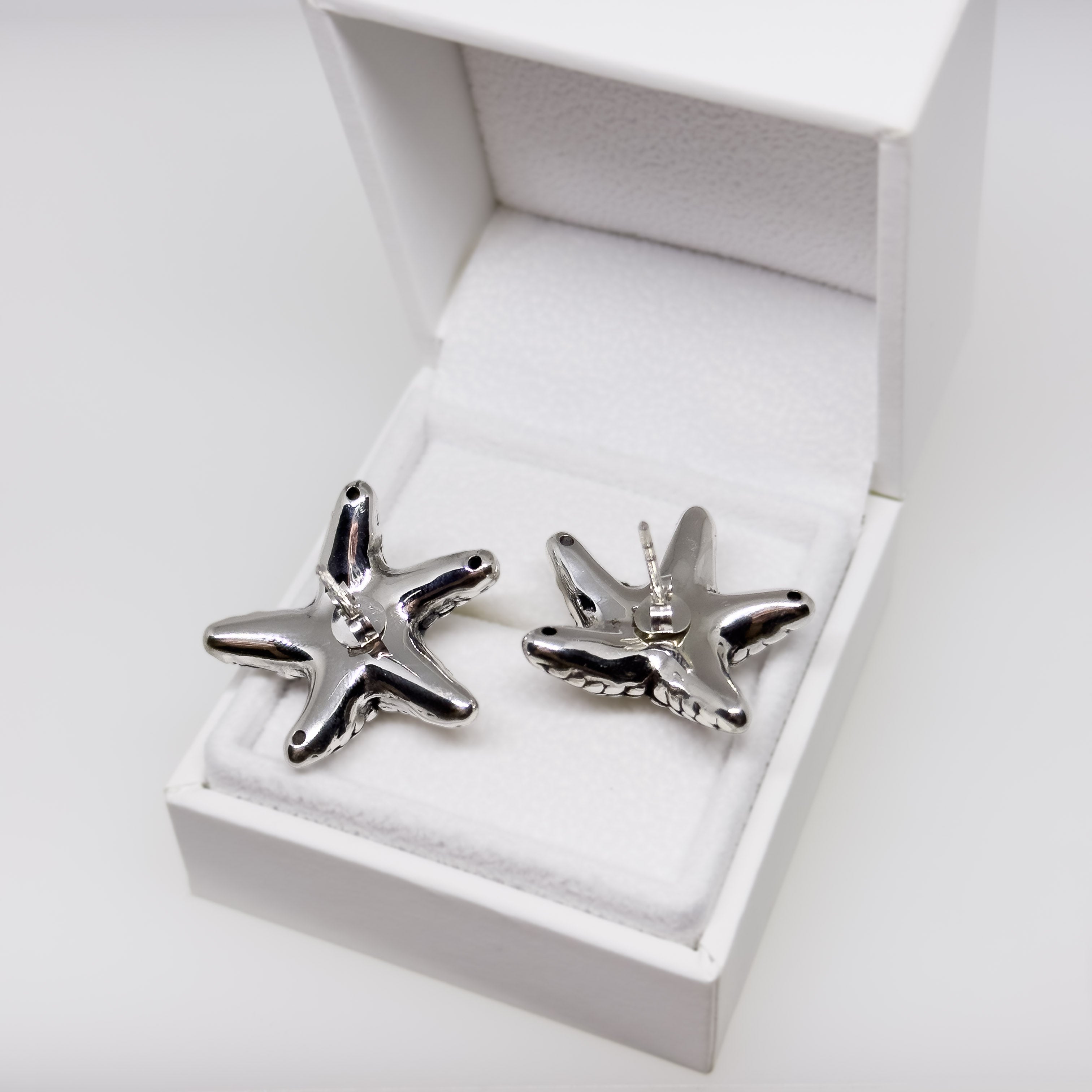 Hopeiset Meritähti korvakorut