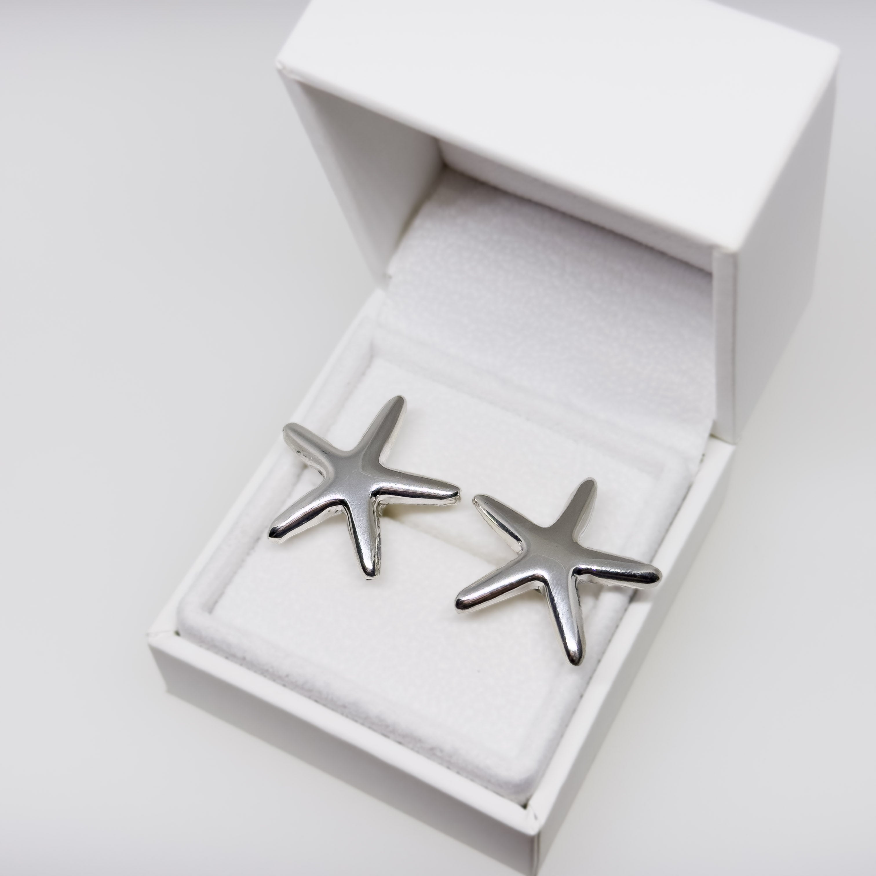 Hopeiset Meritähti korvakorut