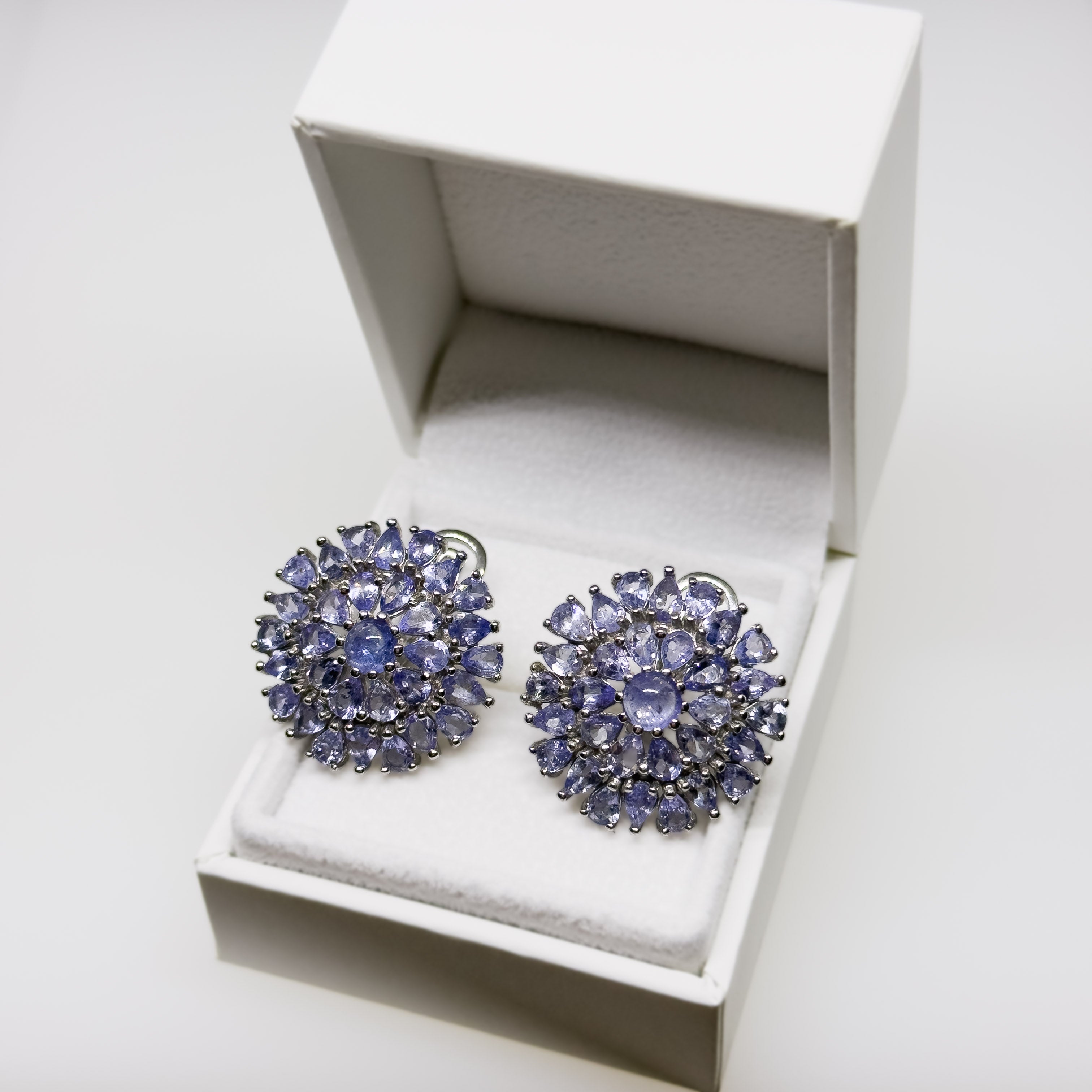 Hopeiset Tansaniitti korvakorut