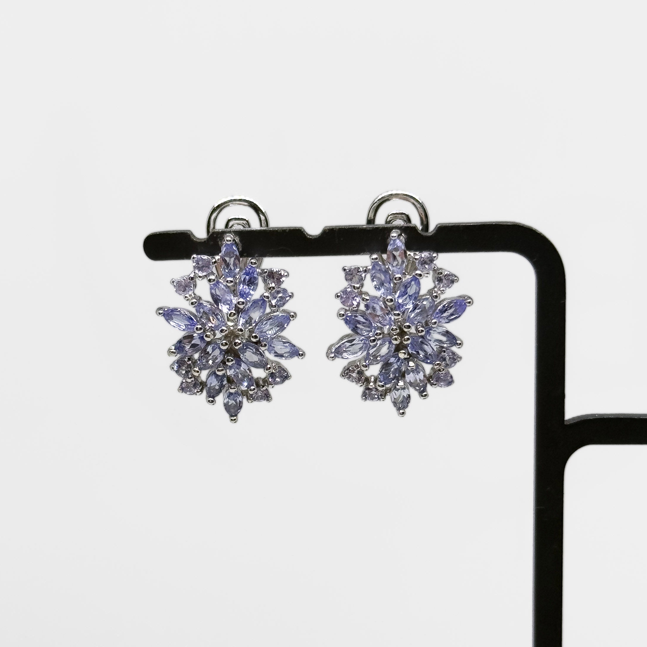 Hopeiset Tansaniitti korvakorut