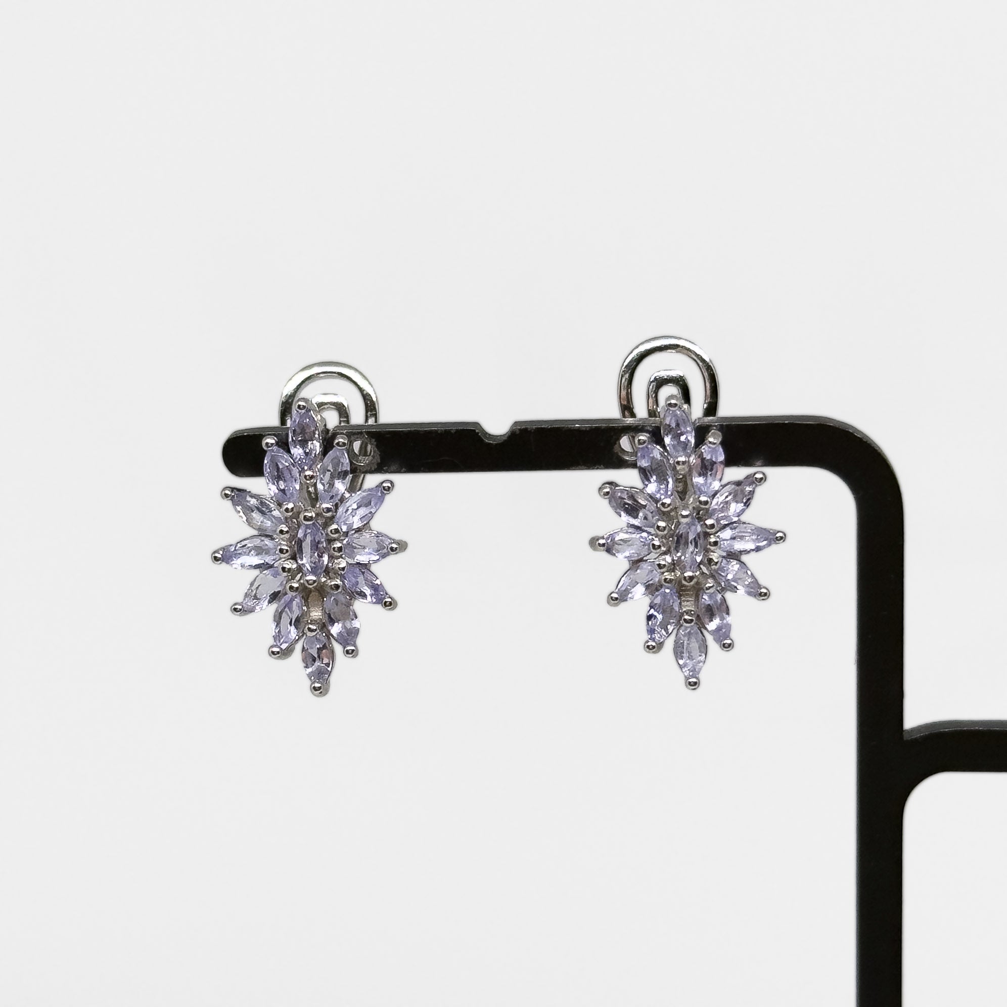 Hopeiset Tansaniitti korvakorut