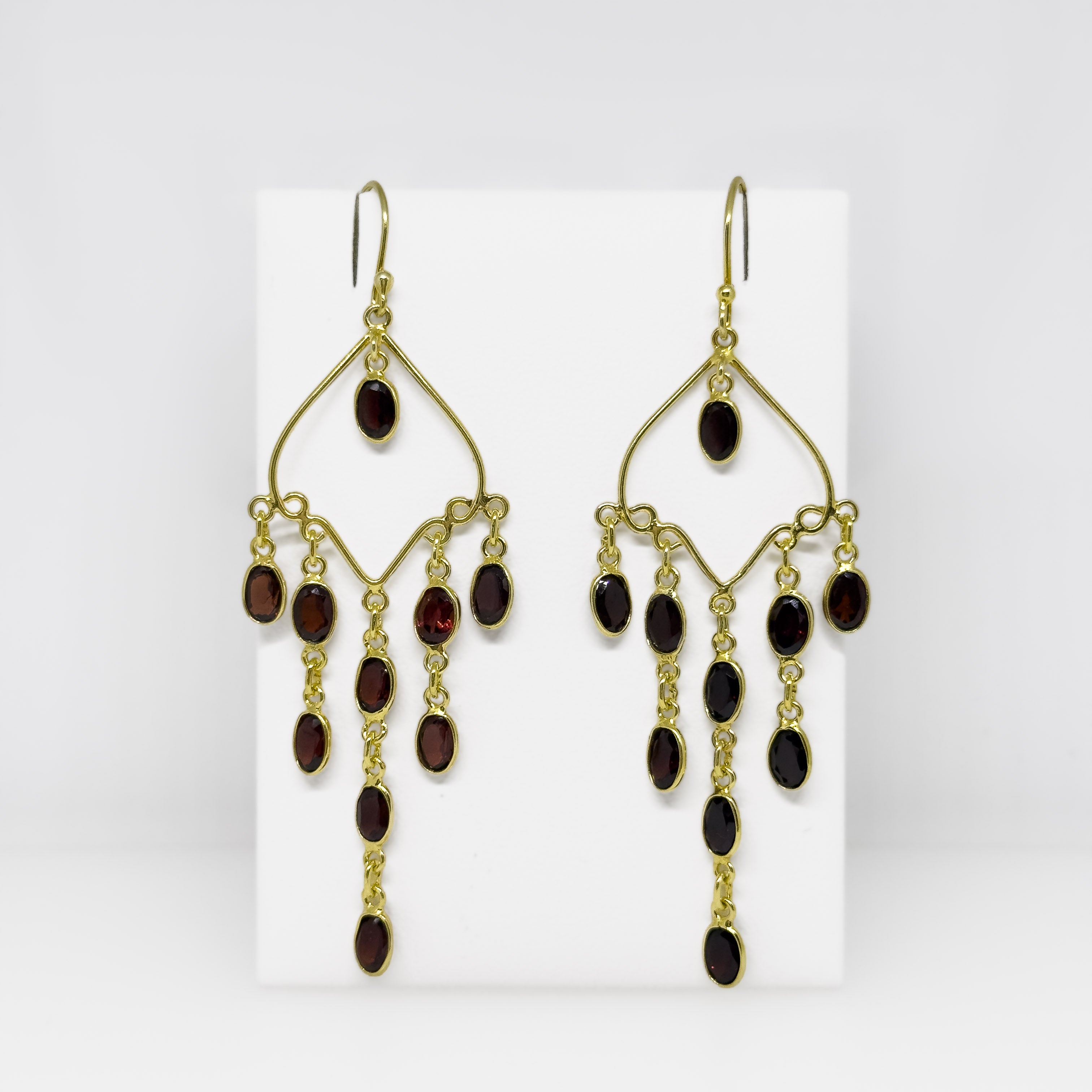 Kullatut hopeiset Granaatti korvakorut