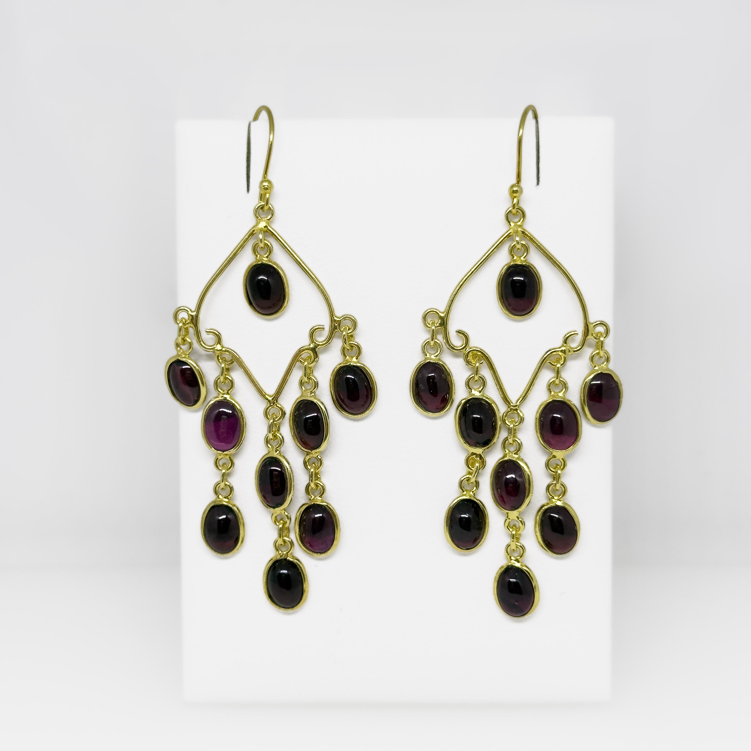 Kullatut hopeiset Granaatti korvakorut