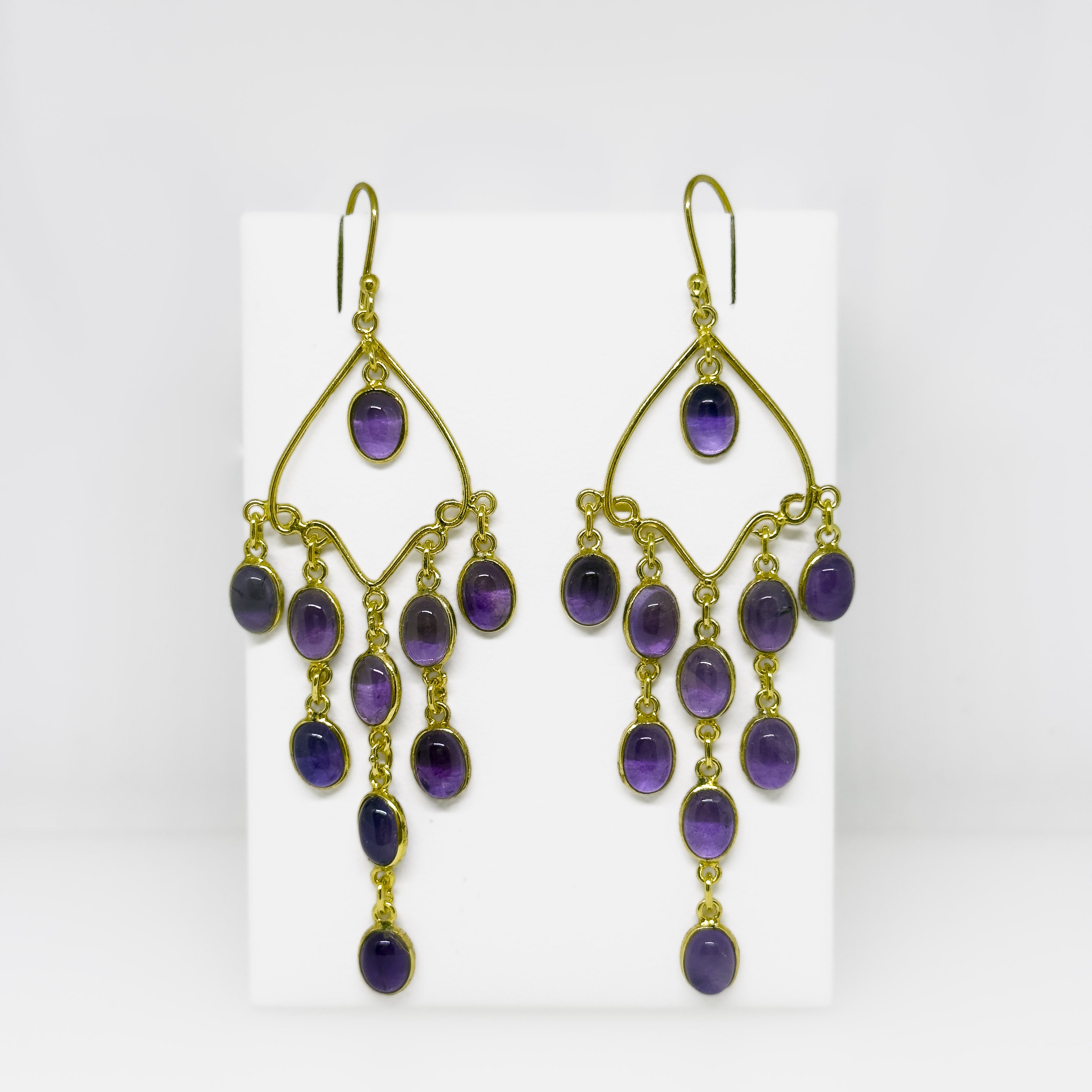 Kullatut hopeiset Ametisti korvakorut