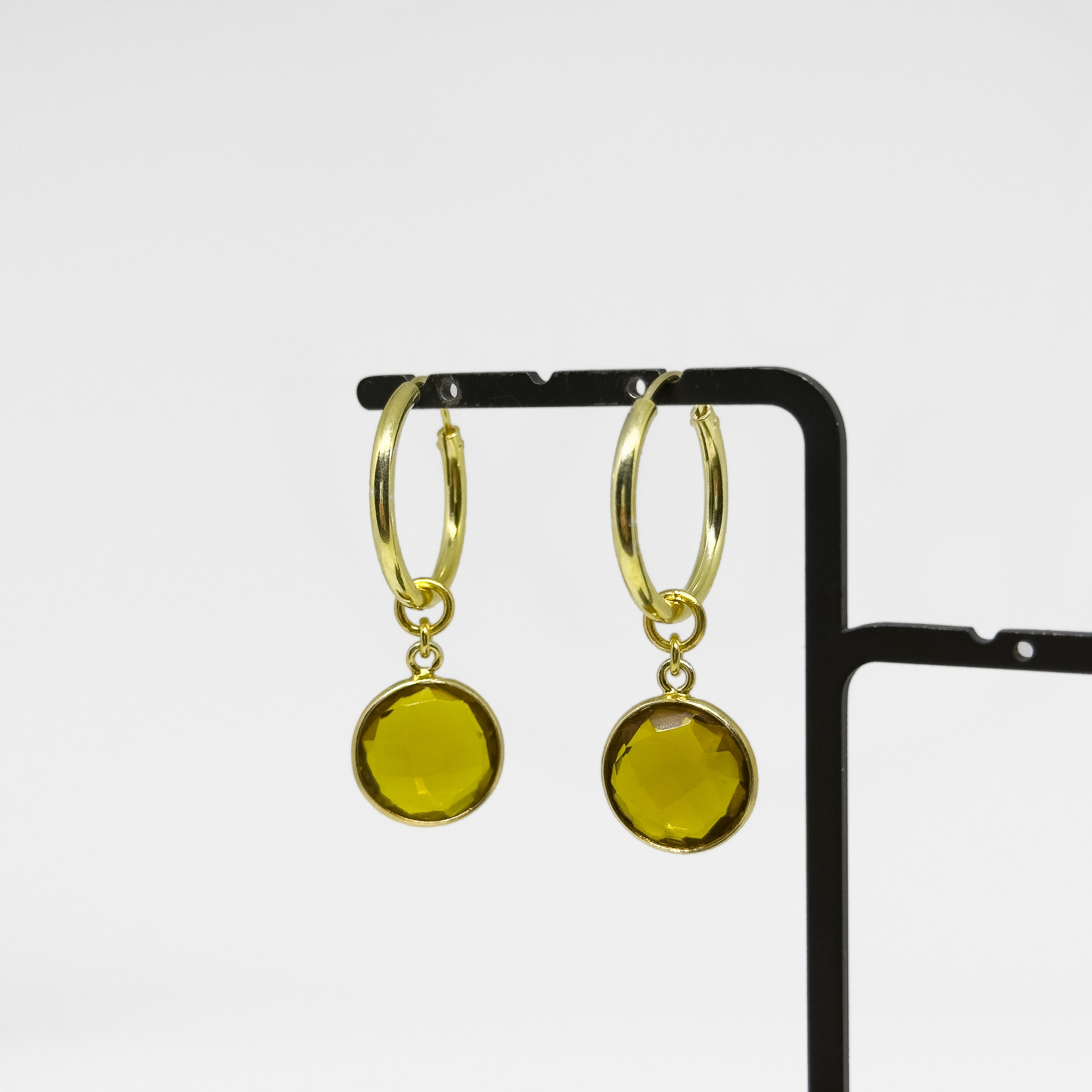 Kullatut hopeiset Sitriini korvakorut