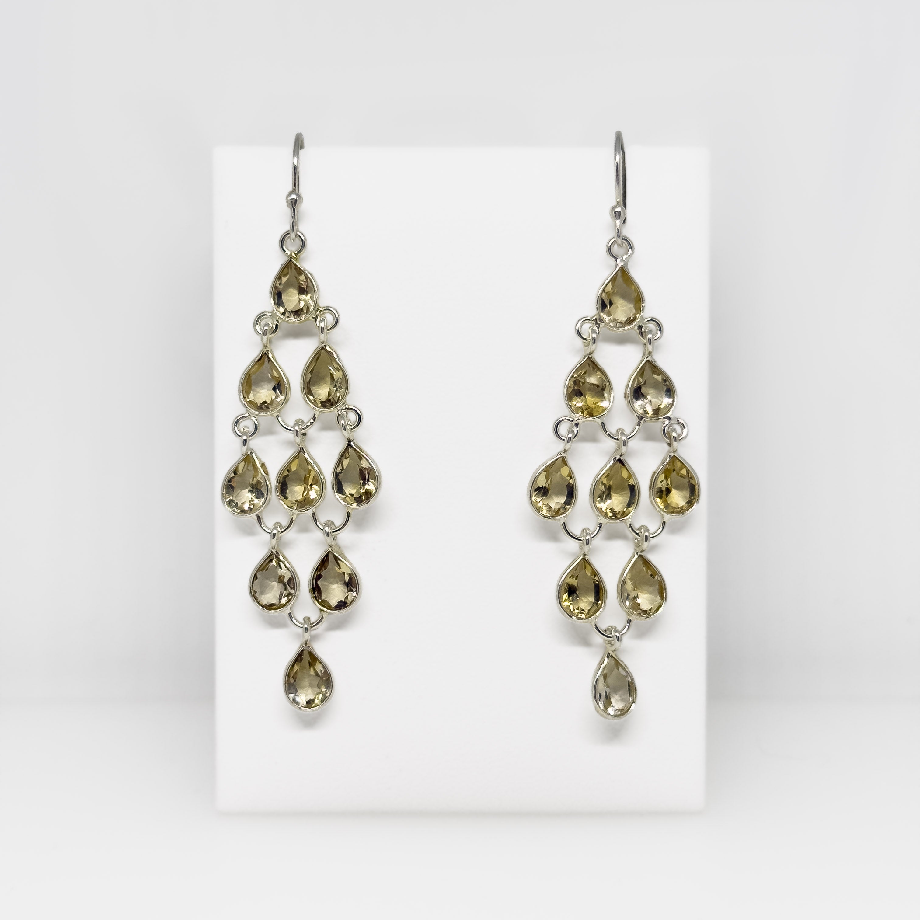 Hopeiset Sitriini korvakorut