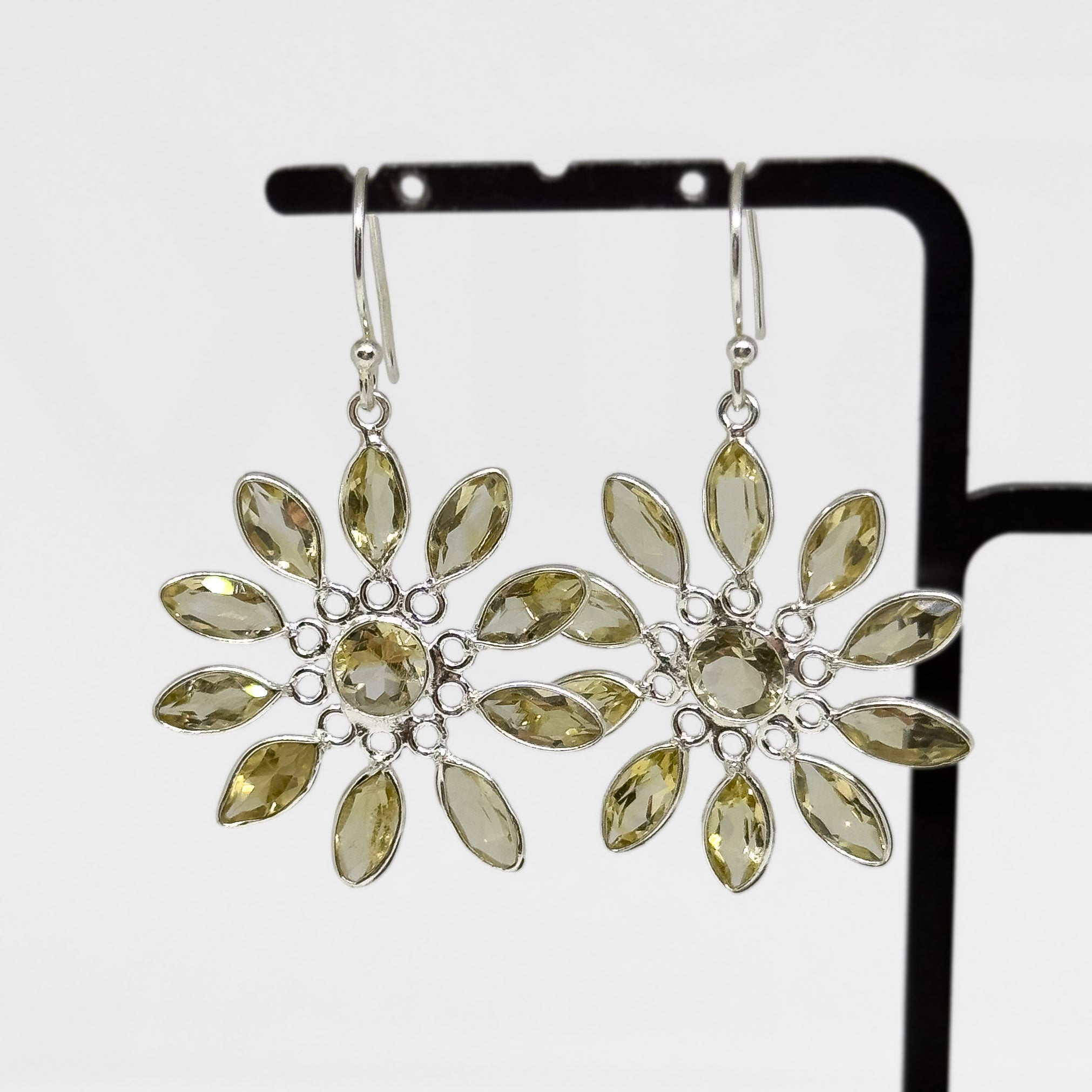 Hopeiset Sitriini korvakorut