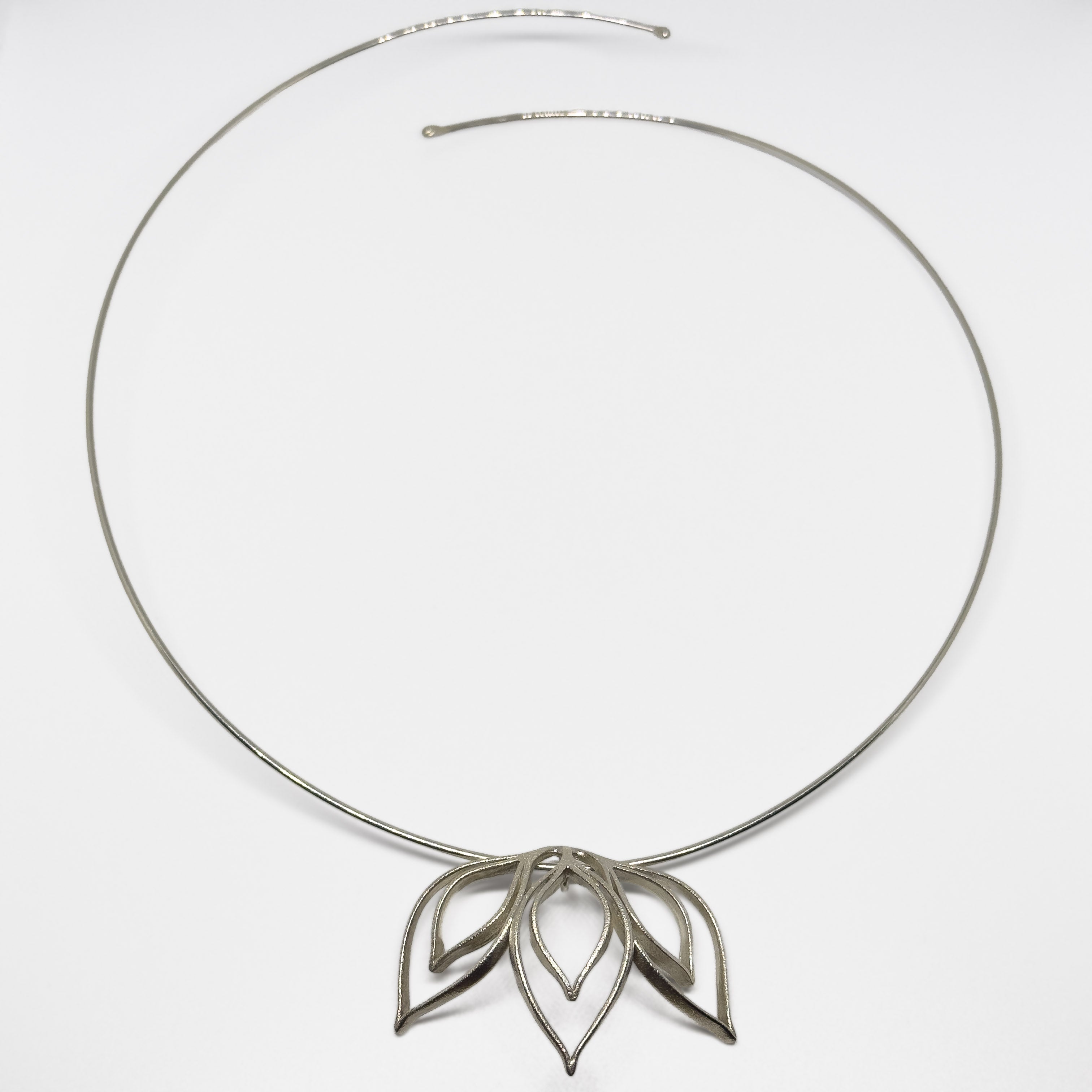Anna's Darling Silver Dahlia Necklace