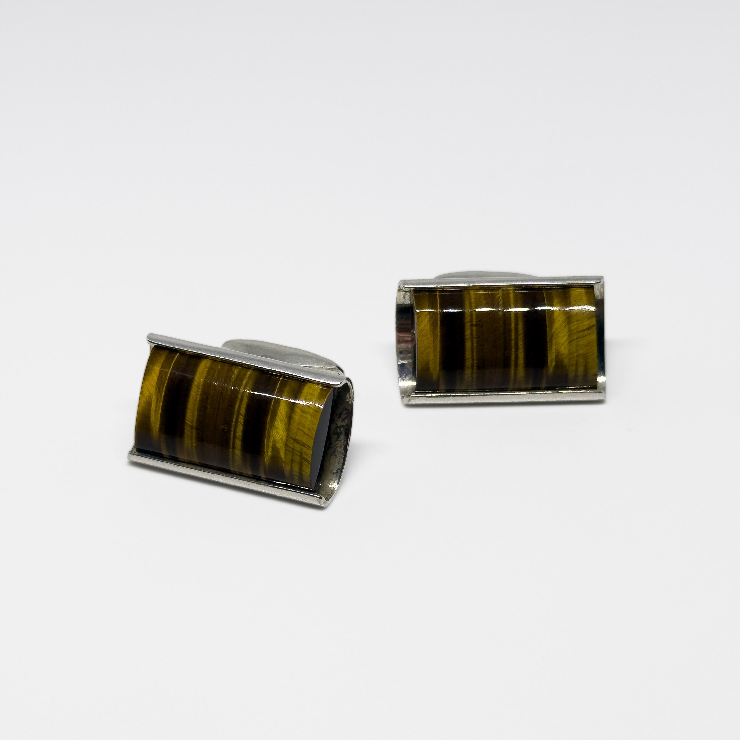 Martti Viikinniemi silver Tiger's Eye cufflinks